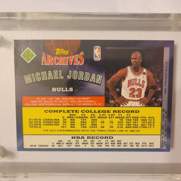 1993 Topps Michael Jordan #52 Chicago Bulls - Picture 4 of 6
